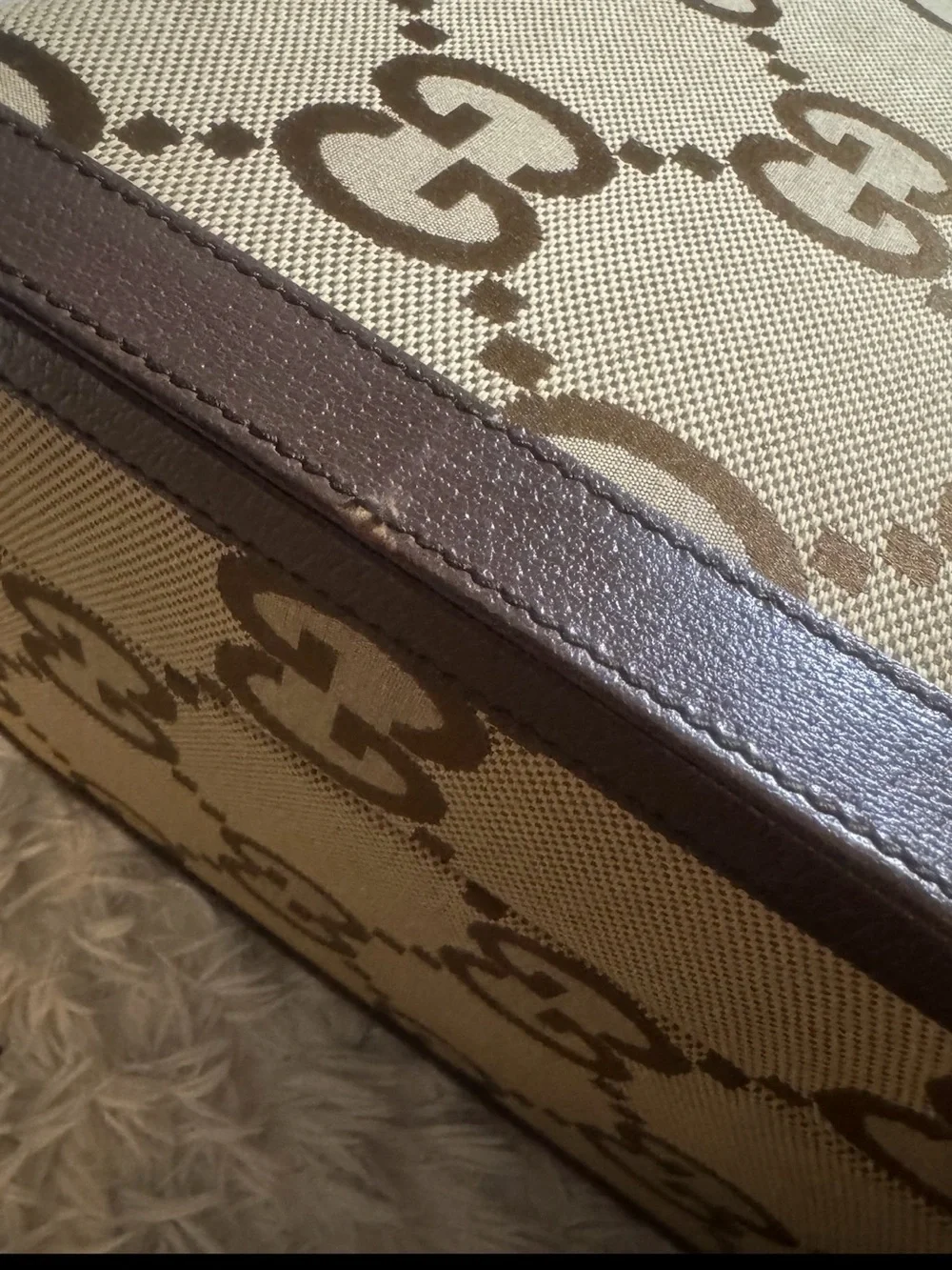 Gucci Jumbo Ridgid Suitcase Brown & Beige GG Monogram with Gold Hardware